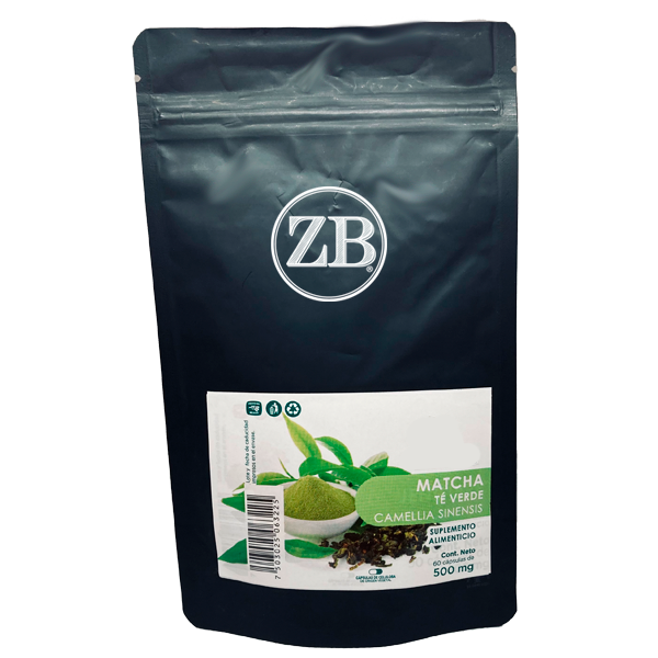 MATCHA - HOJAS DE TE VERDE  60 Cápsulas de 500mg c/u bolsa ziplock